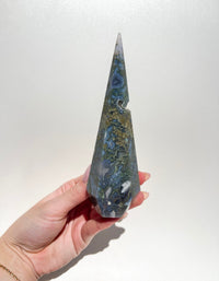Moss Agate Upside-down Tower #1
