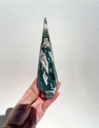 Moss Agate Upside-down Tower #2