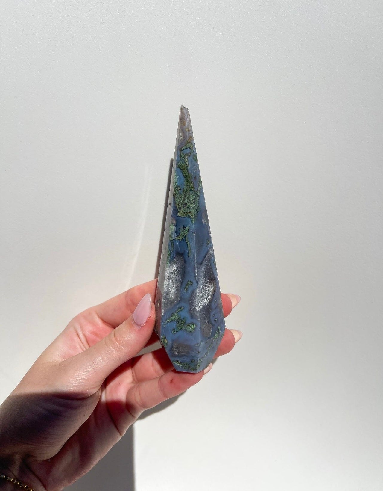Moss Agate Upside-down Tower #3