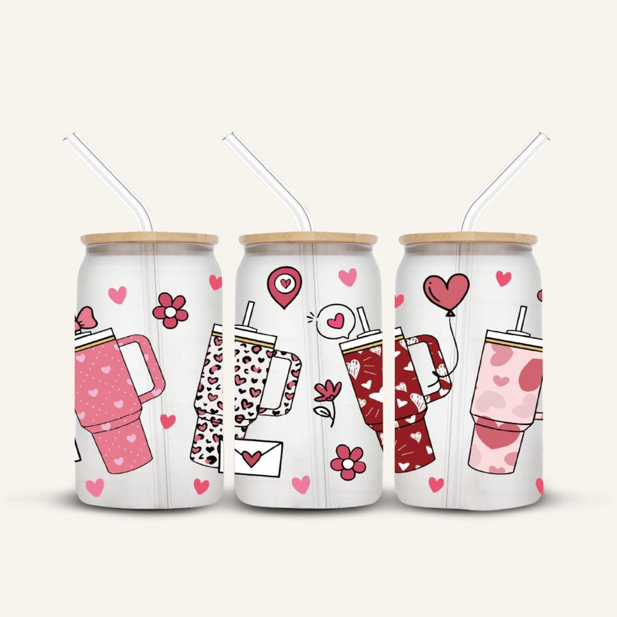 Multicolour Tumbler Glass Cup *FROSTED*