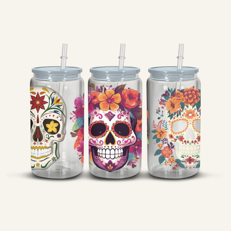 Multicoloured Skulls Snowglobe Cup