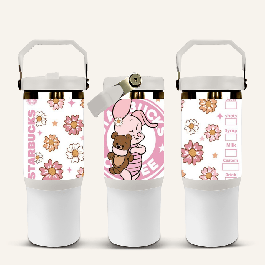 Piglet Tumbler with Flip Straw