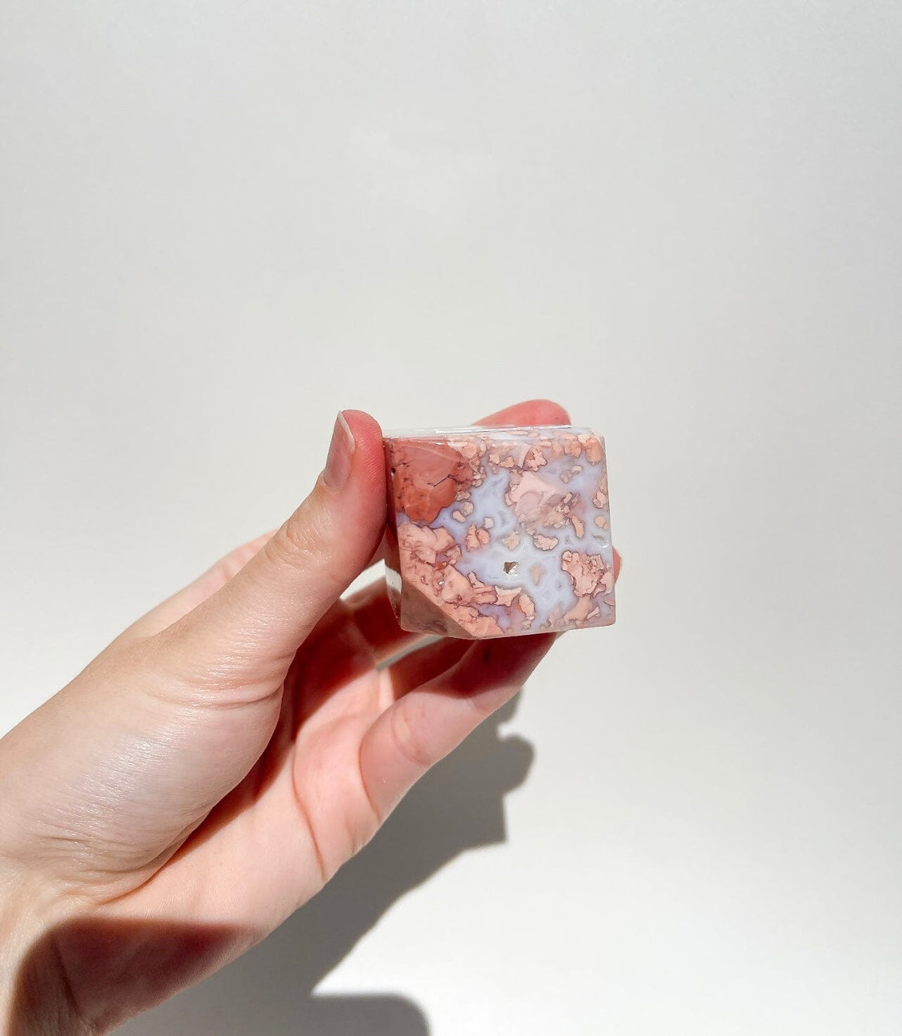 Pink Agate Corner Standing Cube