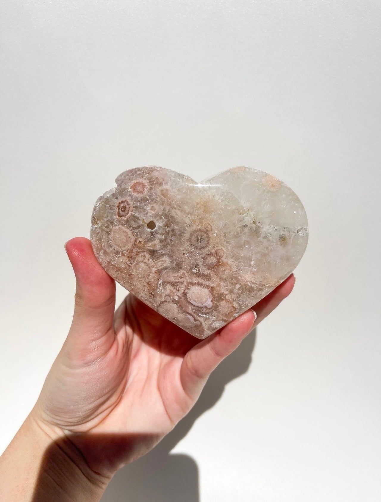 Pink Amethyst Heart On Stand #1