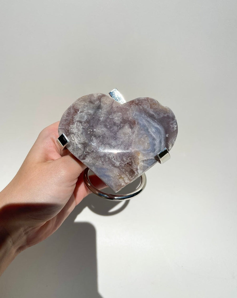 Pink Amethyst Heart On Stand #2