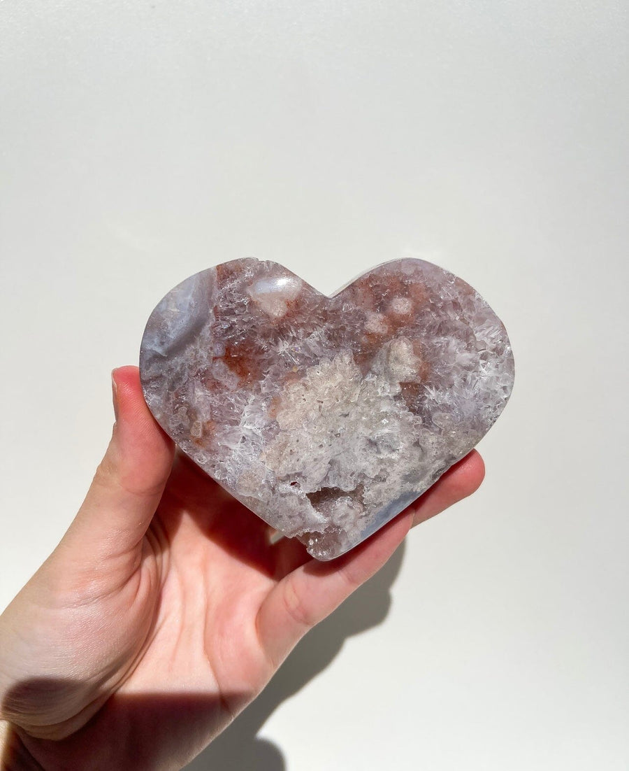 Pink Amethyst Heart On Stand #2