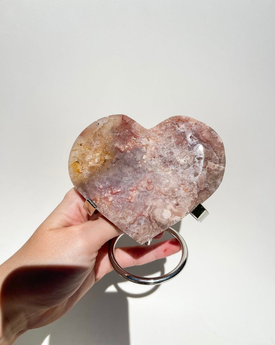 Pink Amethyst Heart On Stand #3
