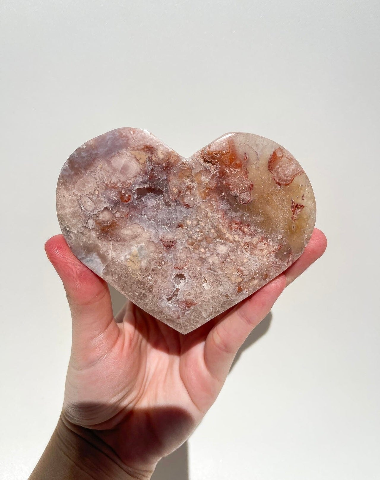 Pink Amethyst Heart On Stand #3