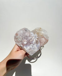 Pink Amethyst Heart On Stand #4