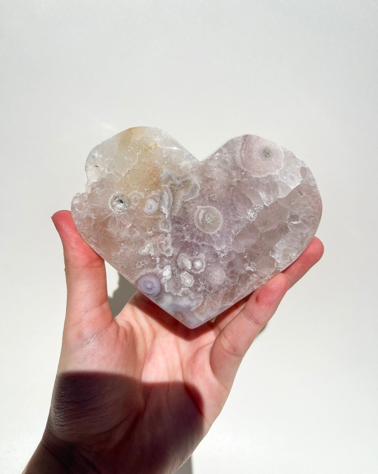 Pink Amethyst Heart On Stand #4