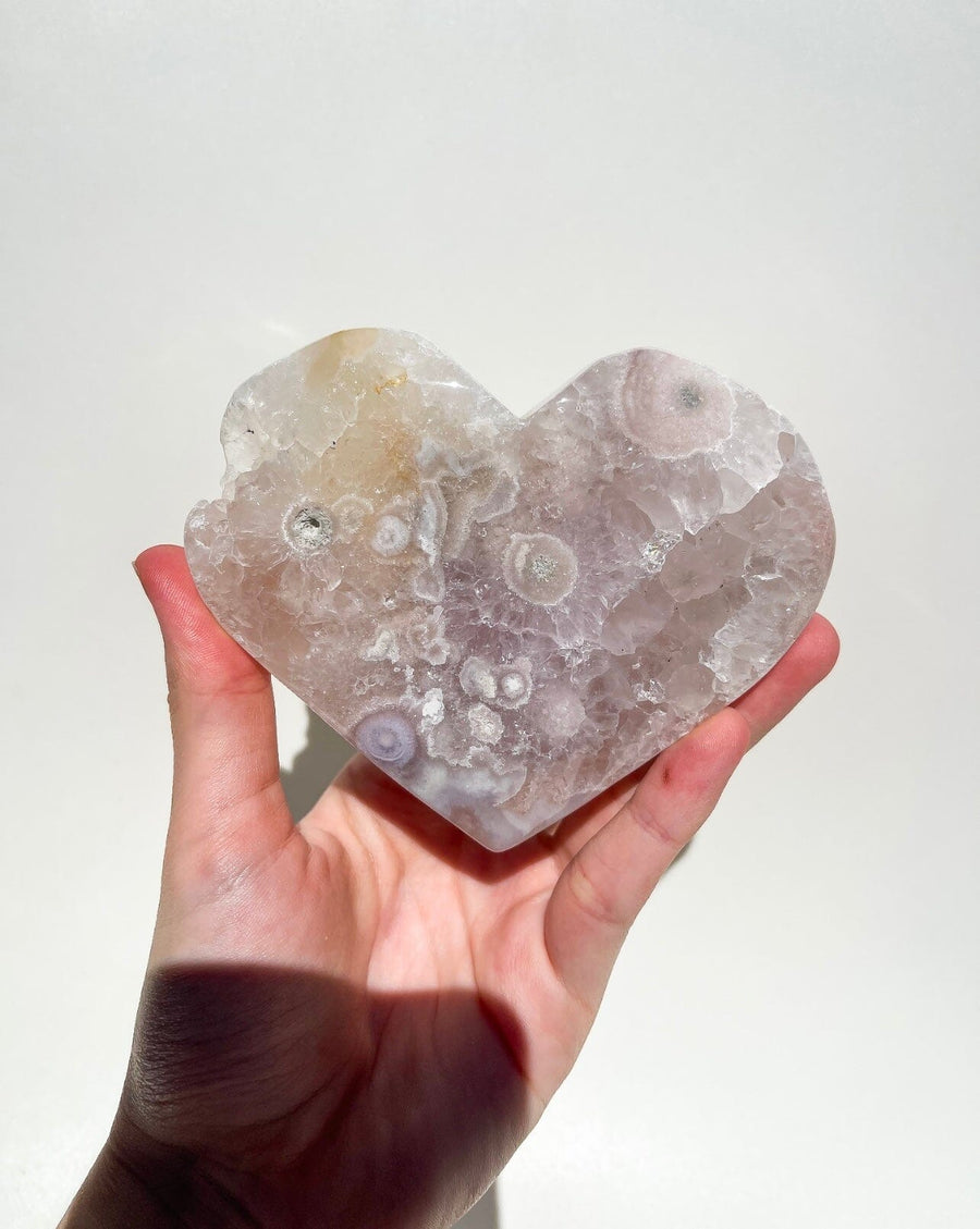 Pink Amethyst Heart On Stand #4