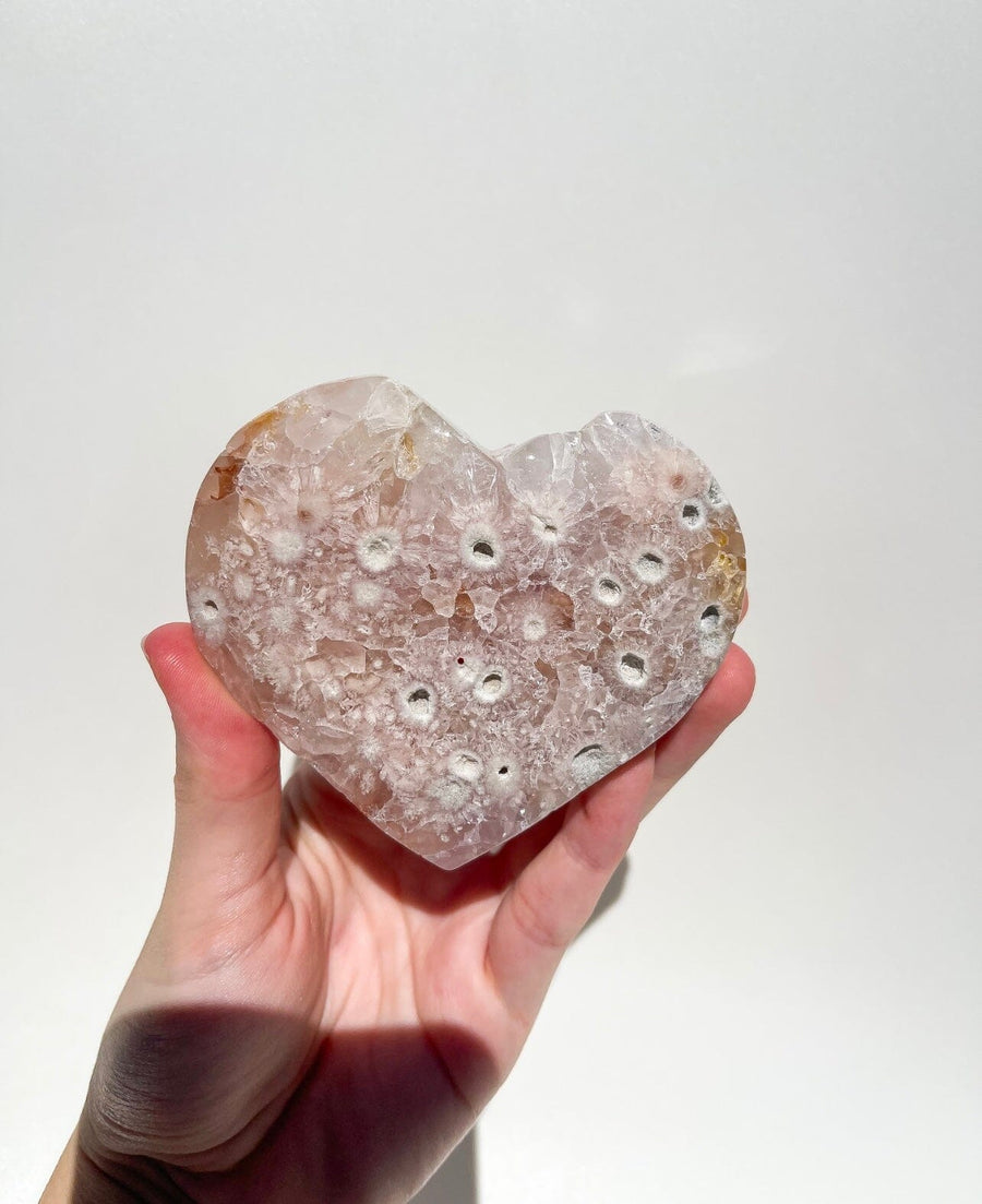 Pink Amethyst Heart On Stand #5