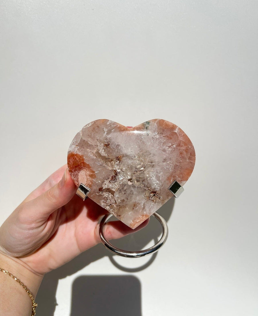 Pink Amethyst Heart On Stand #6