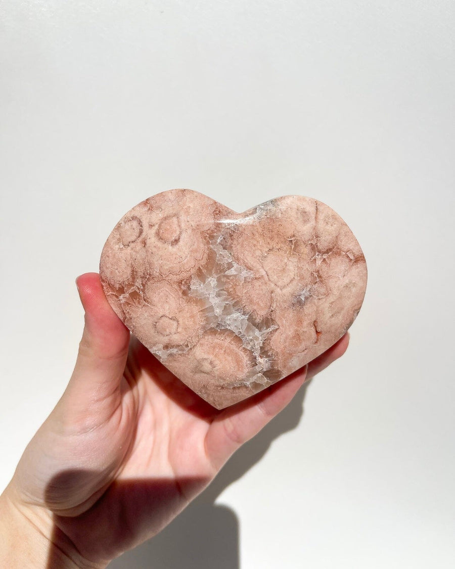 Pink Amethyst Heart On Stand #6