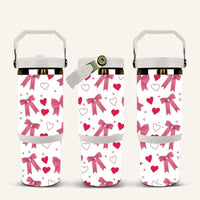 Pink Bows Tumbler with Flip Straw