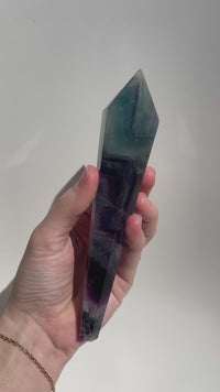 Rainbow Fluorite Wand #2 (see video)