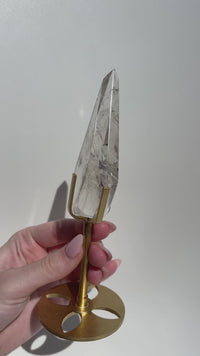 Clear Quartz Diamond on Stand #22 (see video)
