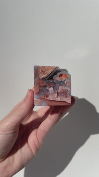 Pink Agate Cube (corner self-stand) #1