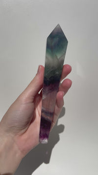 Rainbow Fluorite Wand #3 (see video)