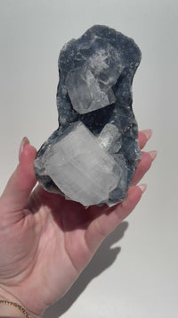 Blue Chalcedony & Apophyllite Cluster (see video) #1