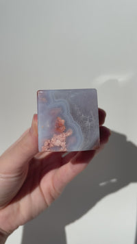 Pink Agate Cube (corner self-stand) #2