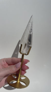 Clear Quartz Diamond on Stand #5 (see video)