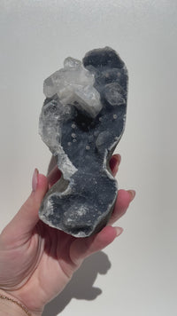 Self-Standing Blue Chalcedony & Apophyllite Cluster (see video) #2