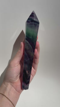 Rainbow Fluorite Wand #1 (see video)