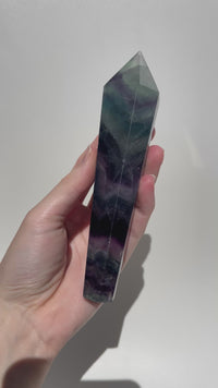 Rainbow Fluorite Wand #4 (see video)