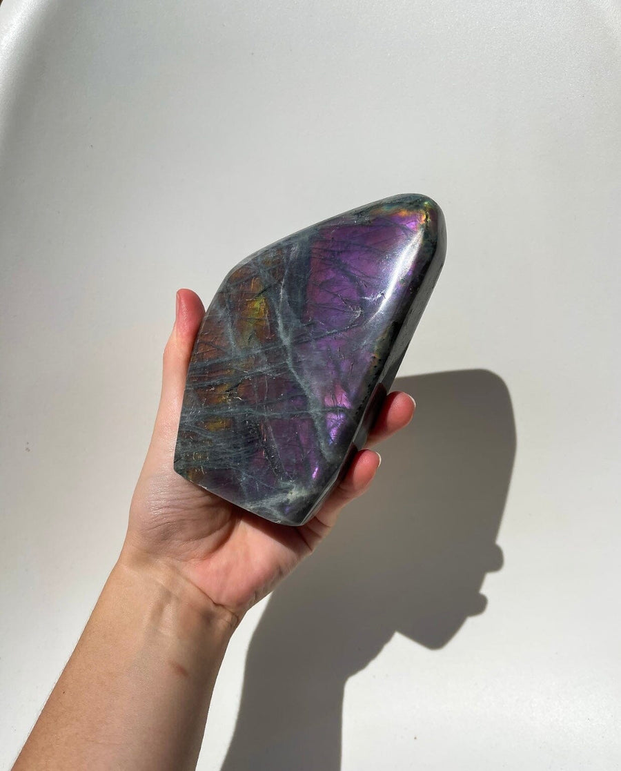 Purple Labradorite Freeform #1 *see video* Halo Quartz 