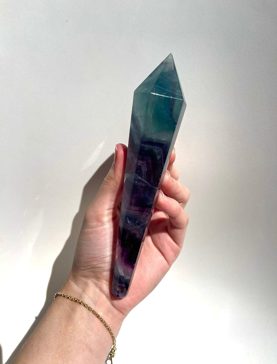 Rainbow Fluorite Wand #2 (see video)