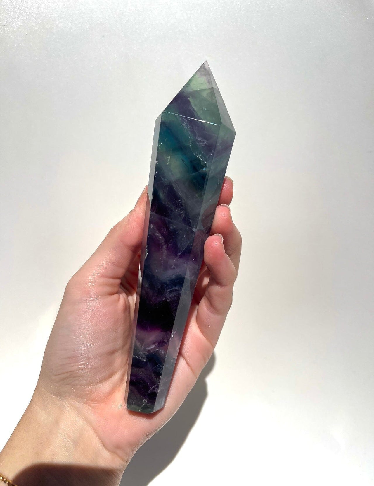 Rainbow Fluorite Wand #4 (see video)