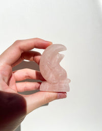 Rose Quartz Cat on Moon