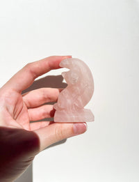 Rose Quartz Cat on Moon