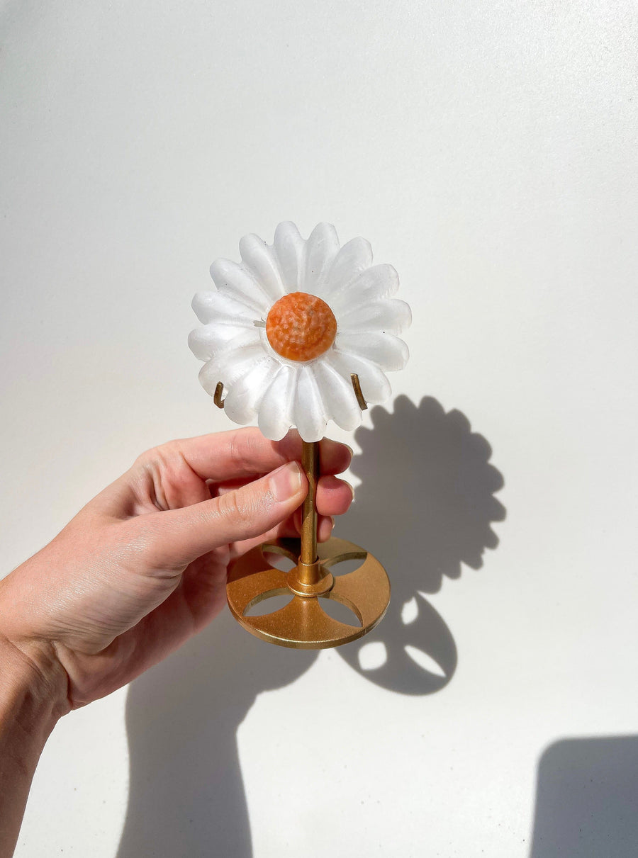 Selenite Daisy on Stand Intuitively Chosen
