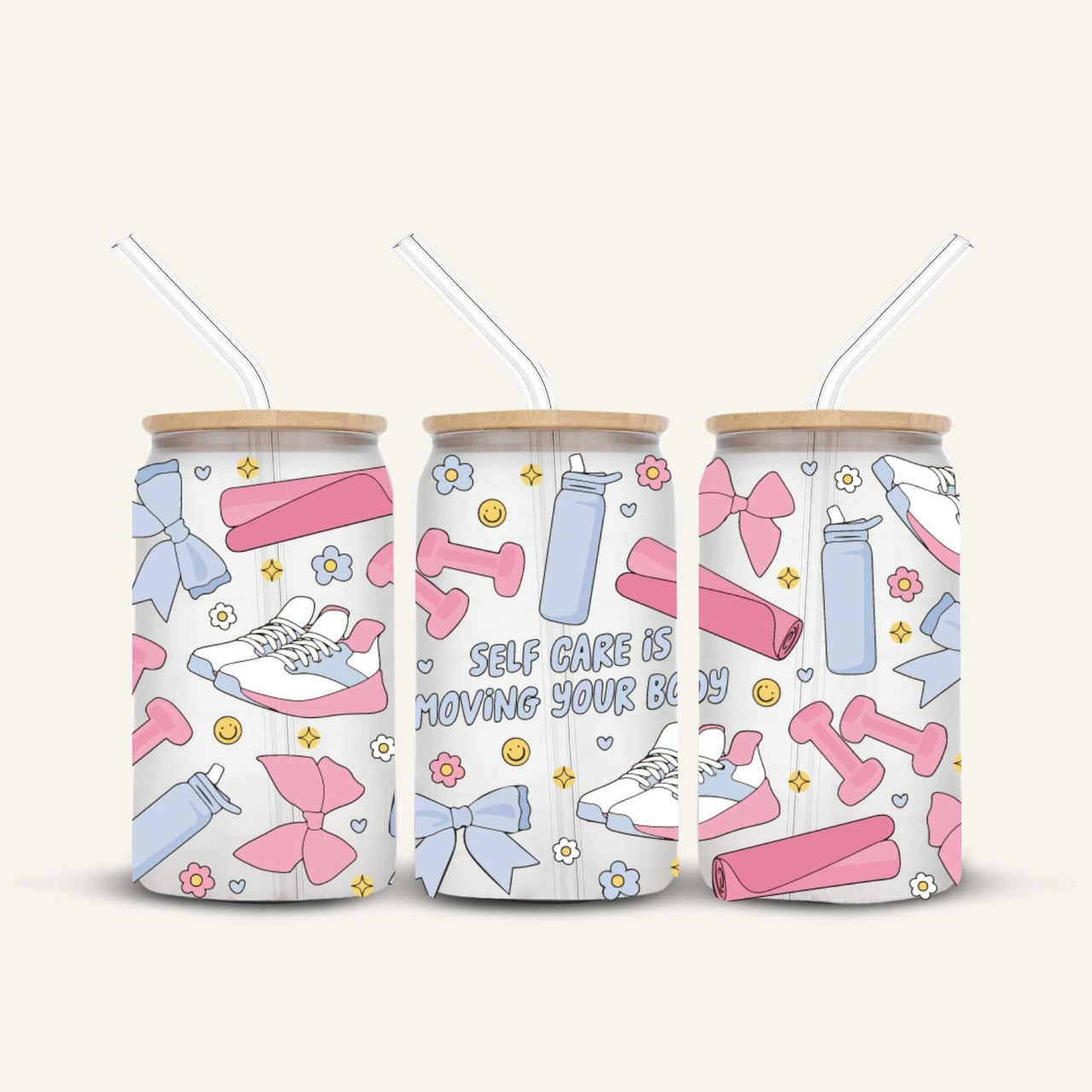 Self Care Is Moving Your Body Glass Cup *FROSTED*
