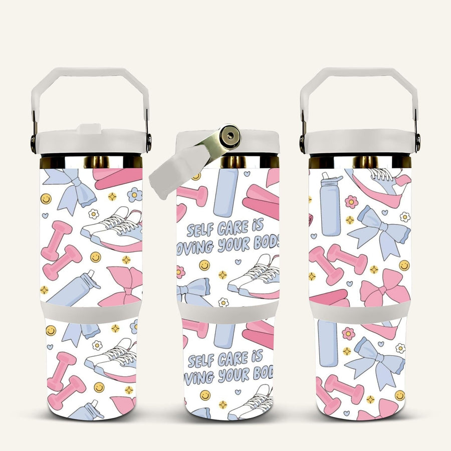 Self Care Is Moving Your Body Tumbler with Flip Straw