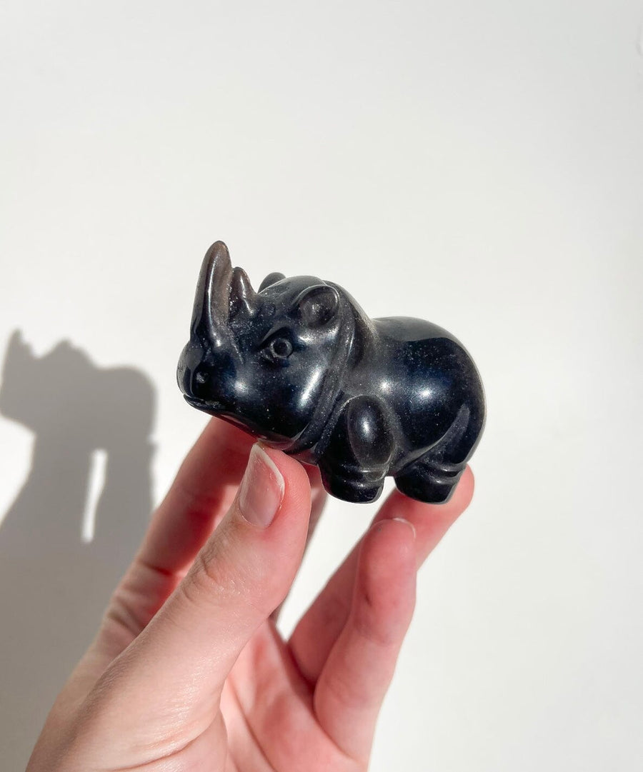Silver Obsidian Rhino