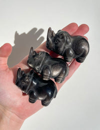 Silver Obsidian Rhino