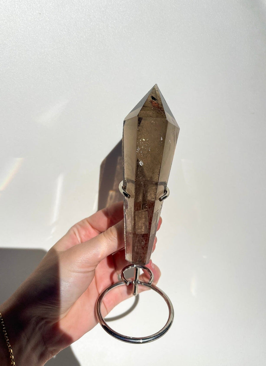 Smokey Quartz Wand On Stand #2
