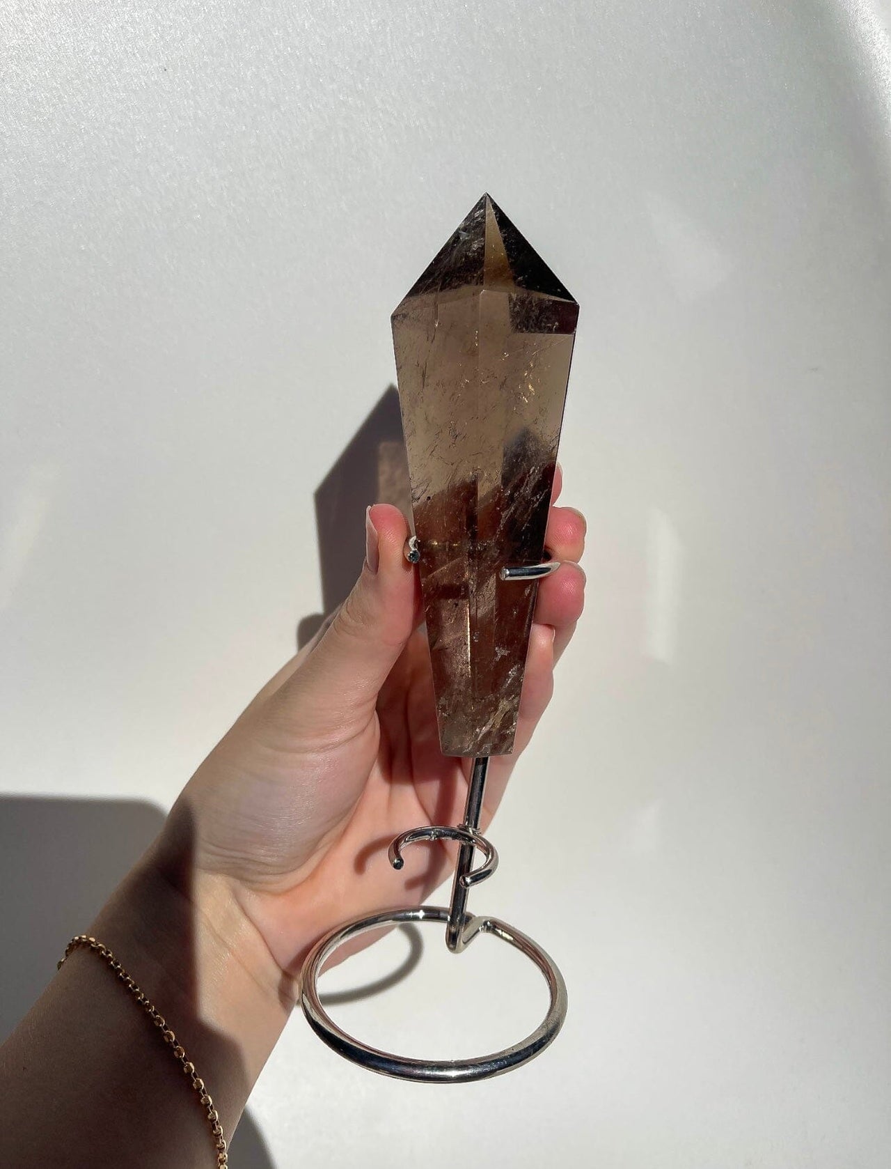 Smokey Quartz Wand On Stand #1