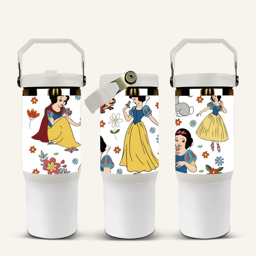 Snow White Tumbler with Flip Straw