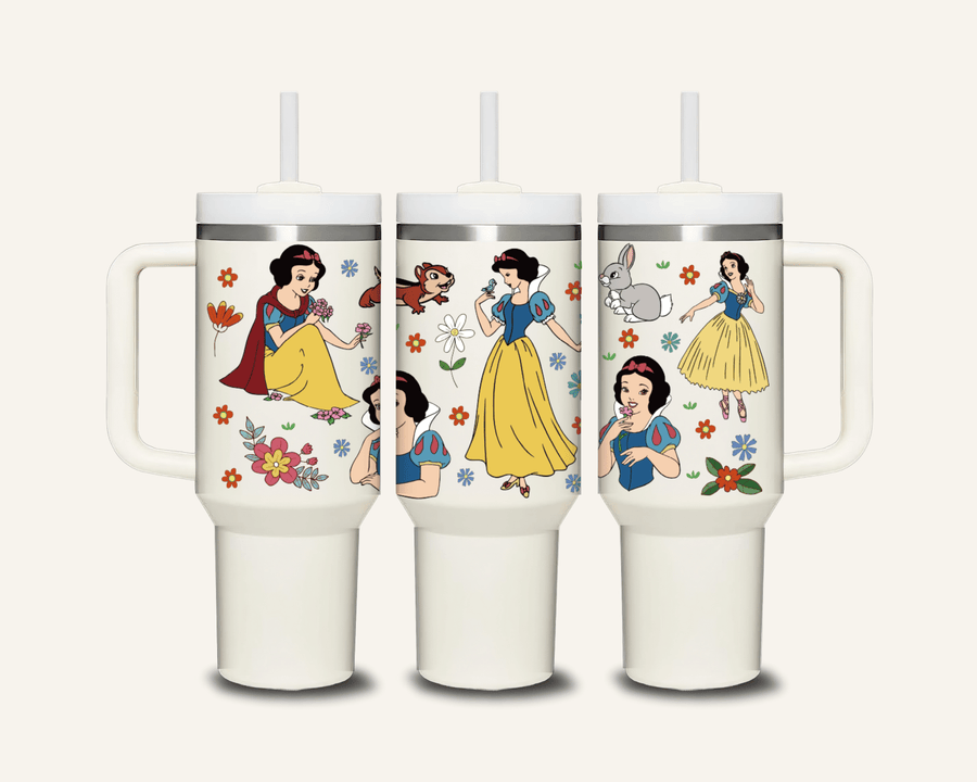 Snow White Tumbler with Side Handle