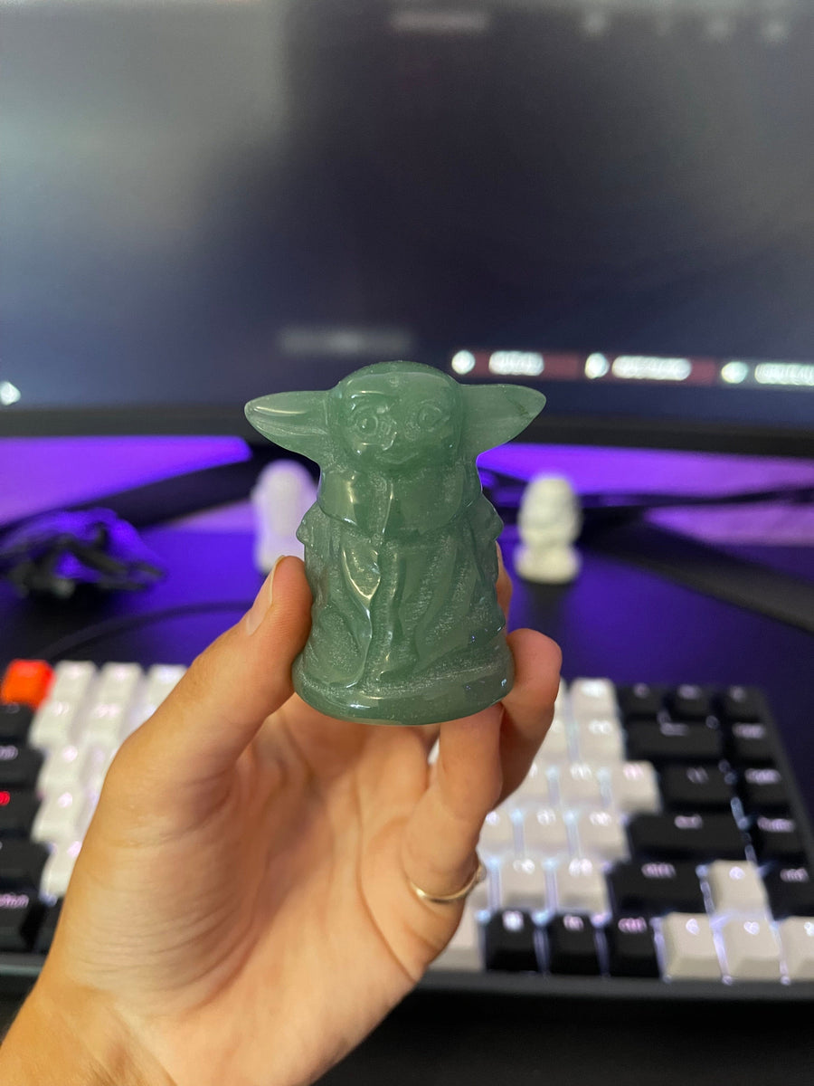 Star Wars Collection Halo Quartz Yoda - Green Aventurine 
