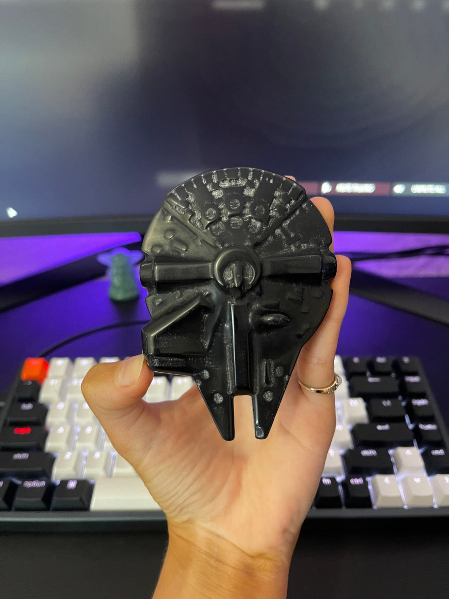 Star Wars Collection Halo Quartz Millennium Falcon - Black Obsidian 