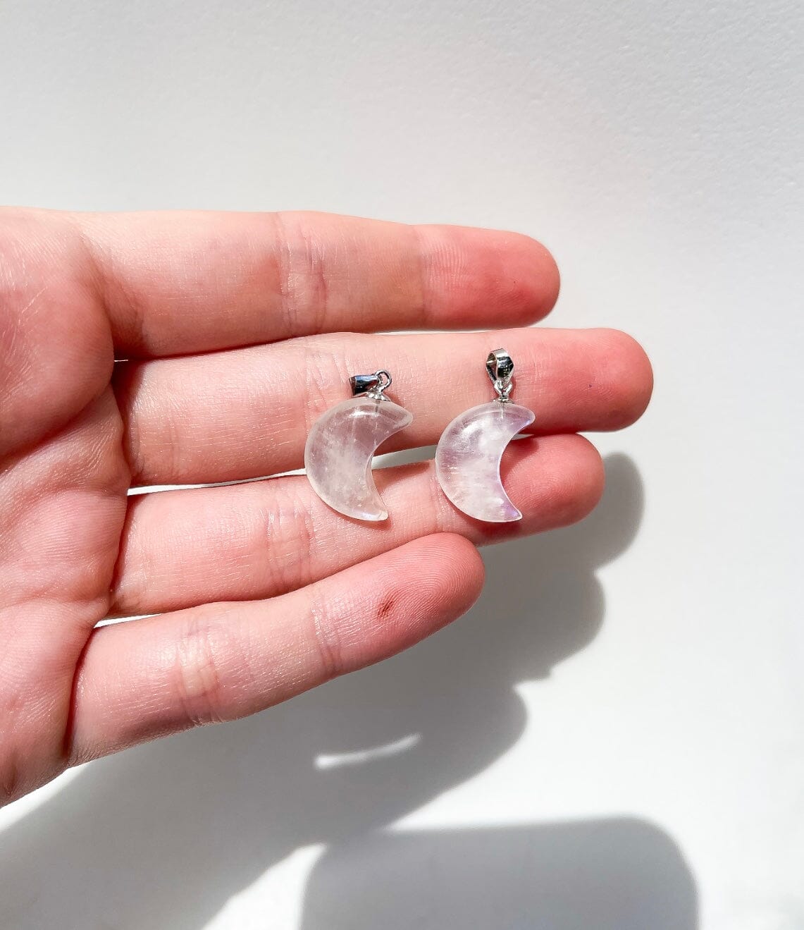 Sterling Silver Moonstone Moon Pendant