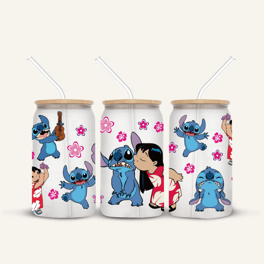 Stitch Glass Cup #1 *FROSTED*