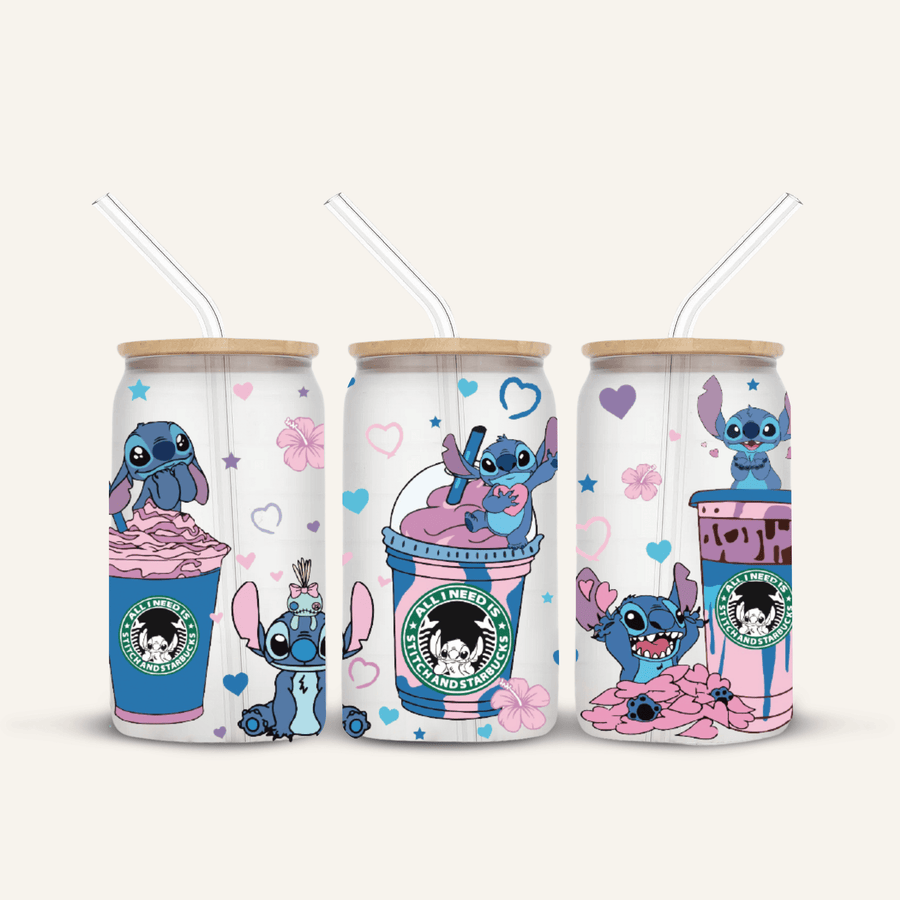 Stitch Glass Cup *FROSTED*