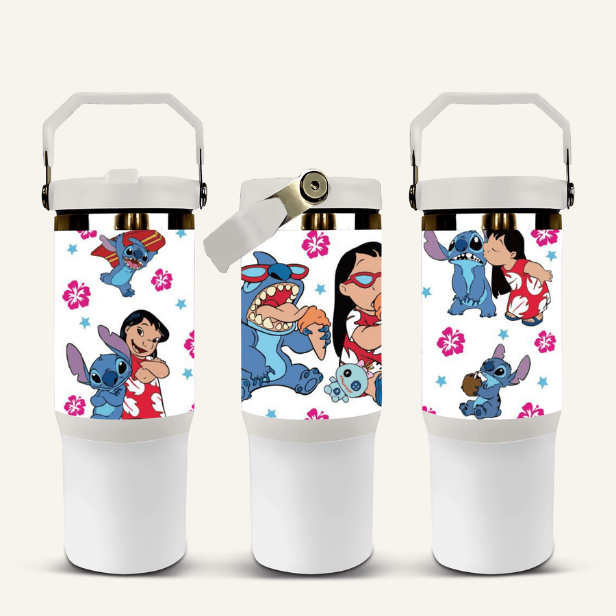 Stitch Tumbler with Flip Straw