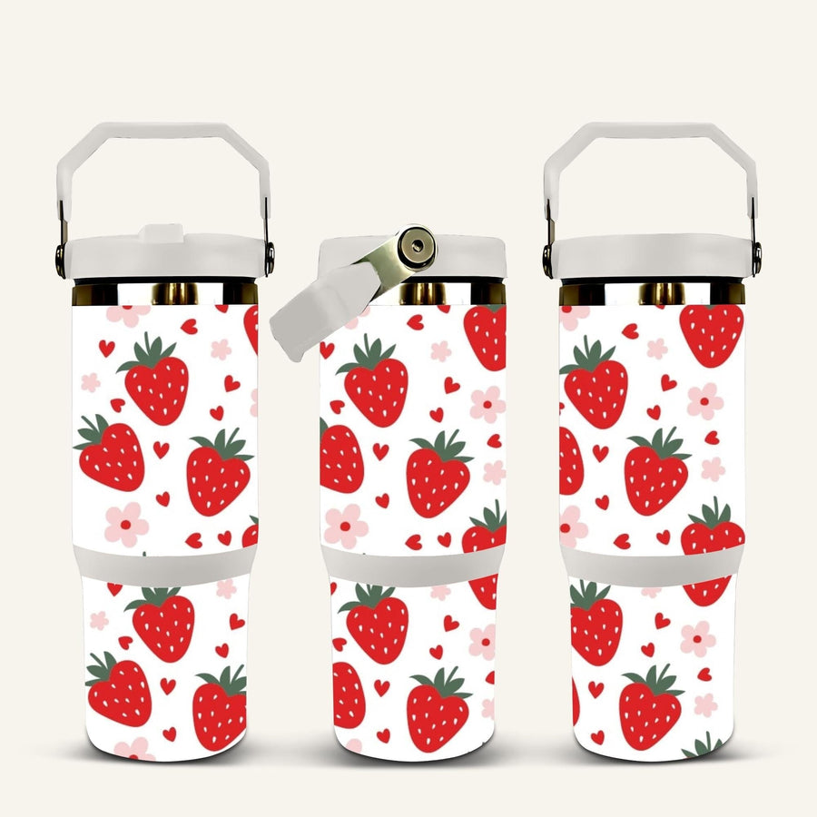 Strawberries Tumbler with Flip straw